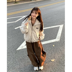 春款高密塔丝隆弯刀裤工装裤女美式高街直筒休闲裤 KB628图片