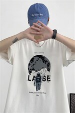 T108P23大皂风宽松短袖纯宇宙月球印花百搭港风学生T恤夏装，男装T恤，电商A050