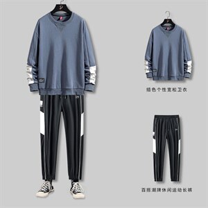 秋季新款潮牌ins时尚搭配青少年男士休闲卫衣套装SW208+K0099-P50图片