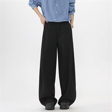 春秋美式高街休闲裤男女垂感阔腿西裤长裤纯色西装裤宽松直筒裤子，男装西服套装，电商A443