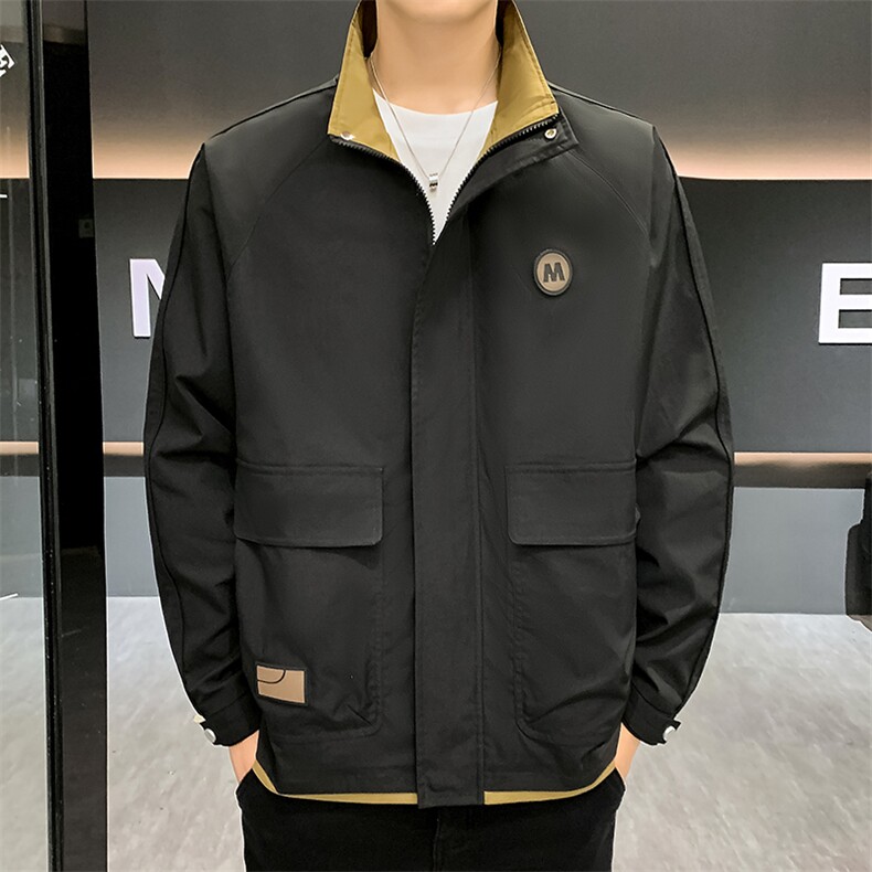 春秋季新款夹克男士立领外套M字母设计百搭工装上衣外套702-P52,男装夹克,星座1403A