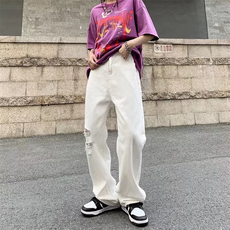 男青春流行原宿九分裤宽松直筒新款G096P42,男装牛仔裤,星座1116-2