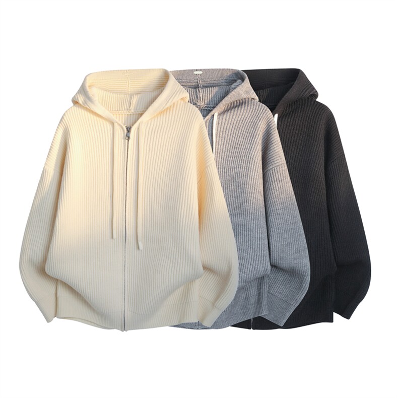 M9903-特P55连帽毛衣套头衫男针织衫宽松纯色外套打底衫，男装针织衫/毛衣，电商D310B