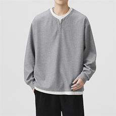 秋季现货华夫格假俩件宽松V领套头卫衣男DSA157B-W6720-特P34，男装卫衣，电商A157B
