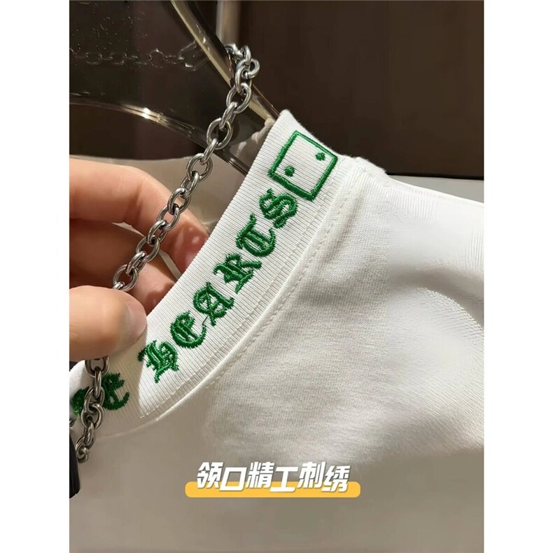 网图现货刺绣内垫网圆领短袖T恤男女RB33-P38,男装T恤,星座1005-4