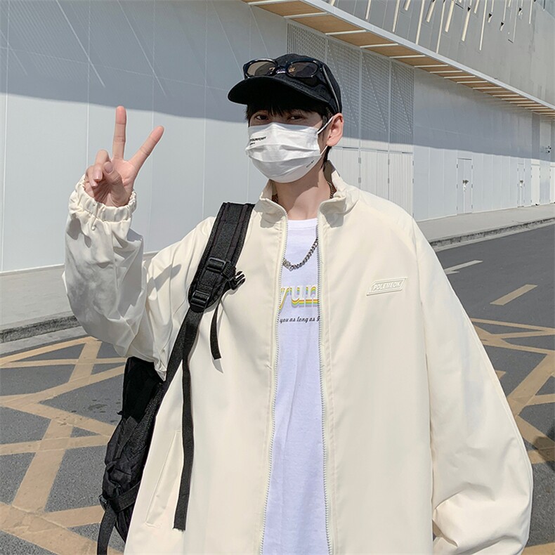 双层风衣夹克男秋季日系高街潮牌宽松情侣贴标运动外套W3125-P47,男装夹克,星座412-3