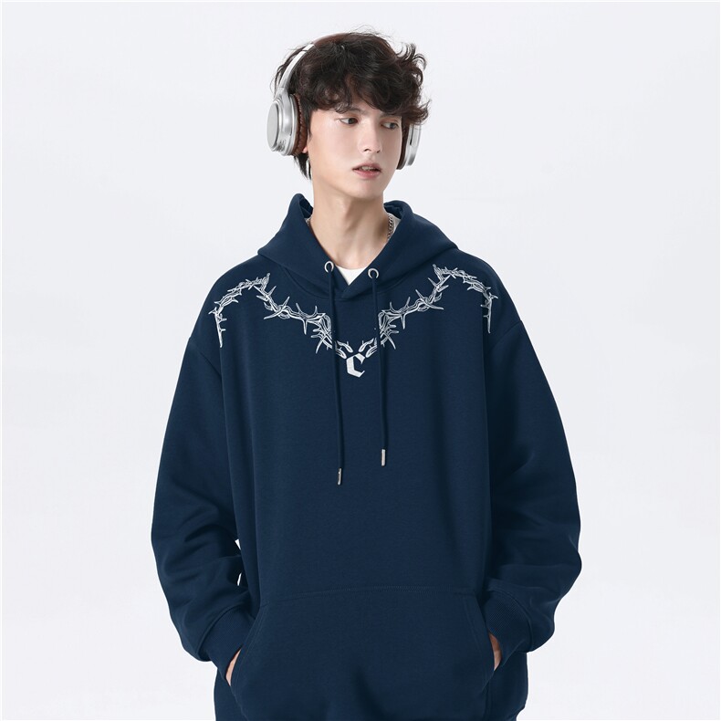 抖音品质秋季新款美式印花宽松纯棉连帽卫衣wlcm200-特批35-控59,男装卫衣,星座605(原A050)