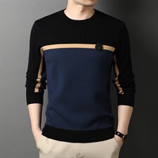 2023秋季百搭免烫薄款上衣纯色针织衫男士商务休闲潮流新款毛衣，男装针织衫/毛衣，电商B212（原钱塘6029）