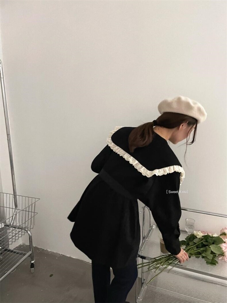 秋冬新品娃娃领大版系腰带衬衣，其它，新袖