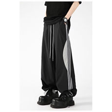 现货25春季拼色美式休闲裤伞兵裤中性港风高街流行裤子K526-TP42，男装休闲裤，电商A170