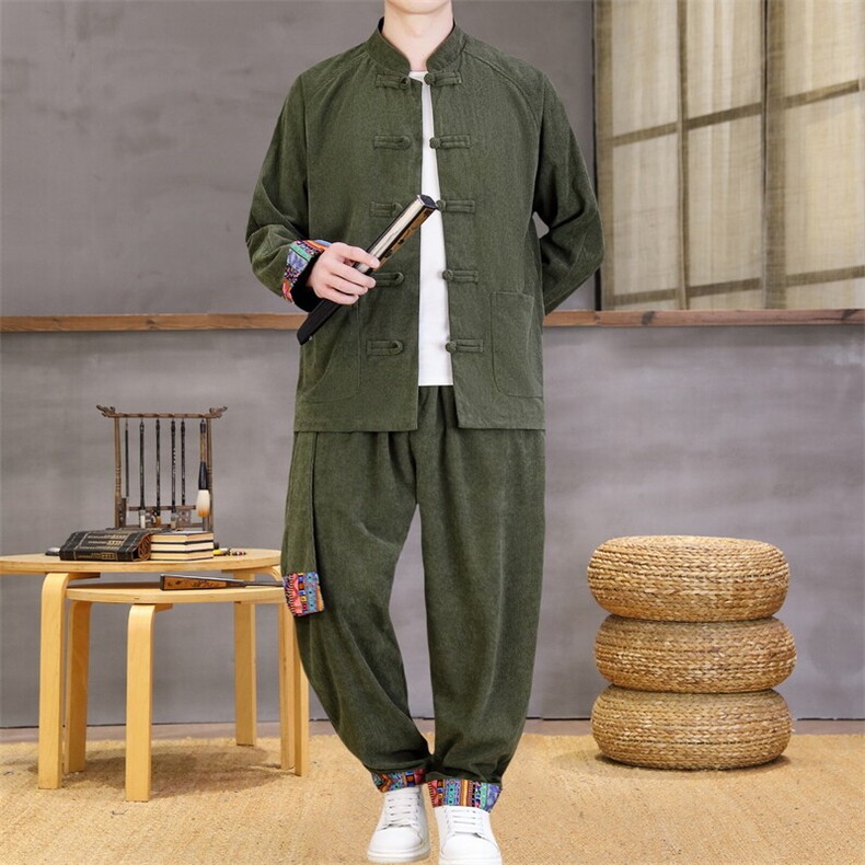 男士外套灯芯绒夹克套装盘扣立领风XZ1512-2502套装-P130,男装夹克,星座1512