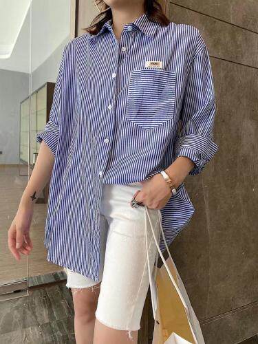 爱美欧新款韩版条纹宽松衬衣，其它，爱美欧