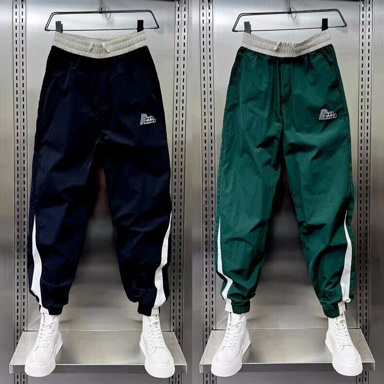 九分宽松版青春流行拼接休闲裤青少年常规宽松型春秋水洗潮,男装休闲裤,星座506A