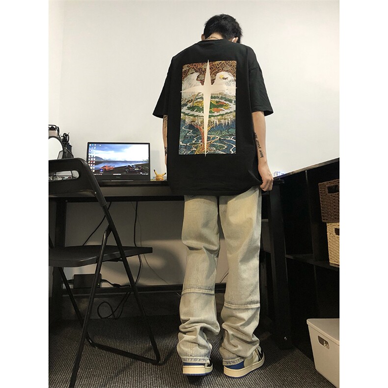 夏季美式高街ins破洞拉拉牛仔裤货号K715P55,男装牛仔裤,电商A063