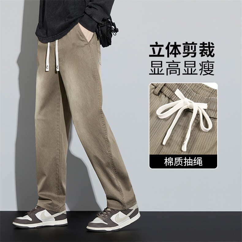 秋季美式复古裤男水洗直筒阔腿牛仔裤男款黑色休闲裤Y26110-p48,男装休闲裤,星座224