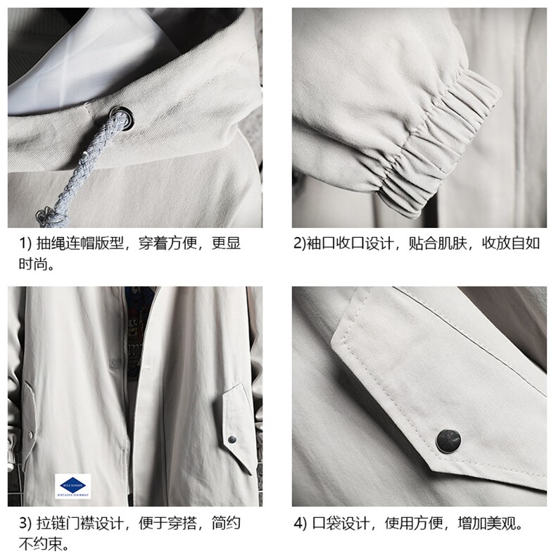 JK41061-P85加棉款-P115纯棉连帽夹克男士大码工装夹克男网格,男装夹克,电商A040A