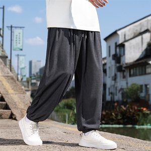 风秋季新款灯芯绒长裤子男束脚裤日系复古大码休闲裤K18-P35图片