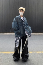 假两件牛仔外套男2026春秋季新款美式复古拼接高级感宽松休闲夹克，男装工装外套，星座505-2（原电商A260-1)