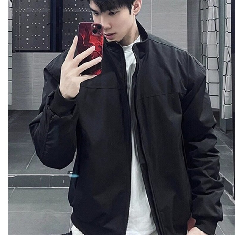 W9307-P65网图现货新款美式复古教练员立领夹克宽松潮流外套,男装夹克,星座1608-2