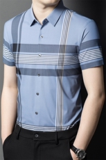 BGW-Q9856男士夏季新款短袖衬衣百搭青年休闲衬衫修身免烫，男装衬衫，电商B360
