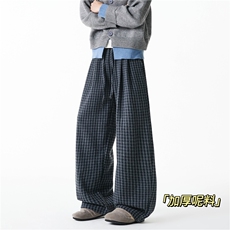 2025冬季美式压褶格子设计呢料百搭休闲裤B315-K25858-特p40控78，男装休闲裤，电商B315