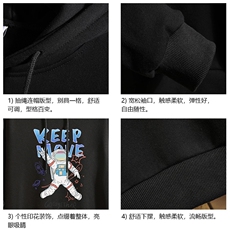 WY2175-P35加绒款-P40纯棉连帽卫衣男大码运动帽衫宽松薄砖墙，男装卫衣，电商A040A