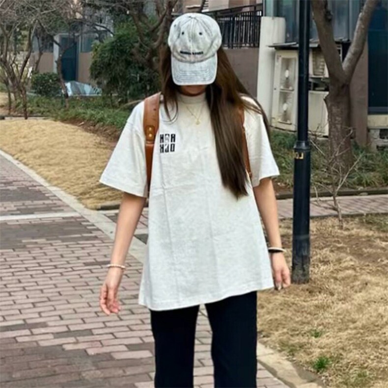 万针全刺绣工艺抖音得物高品质260克重磅纯棉双纱美式高街短袖T恤,男装T恤,电商A486