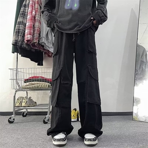 2024春季新款直筒口袋束脚长裤潮牌ins宽松阔腿裤 现货 K7697-P56图片