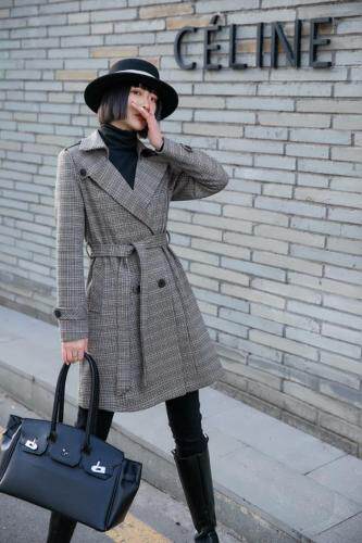 机车风格子外套，女装，茗格拉