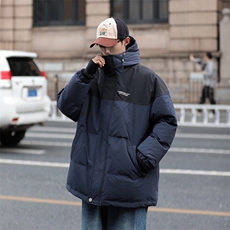 F107-P95冬季拼接加厚保暖棉服男新款潮牌休闲工装连帽棉衣外套，男装棉衣，星座512-6
