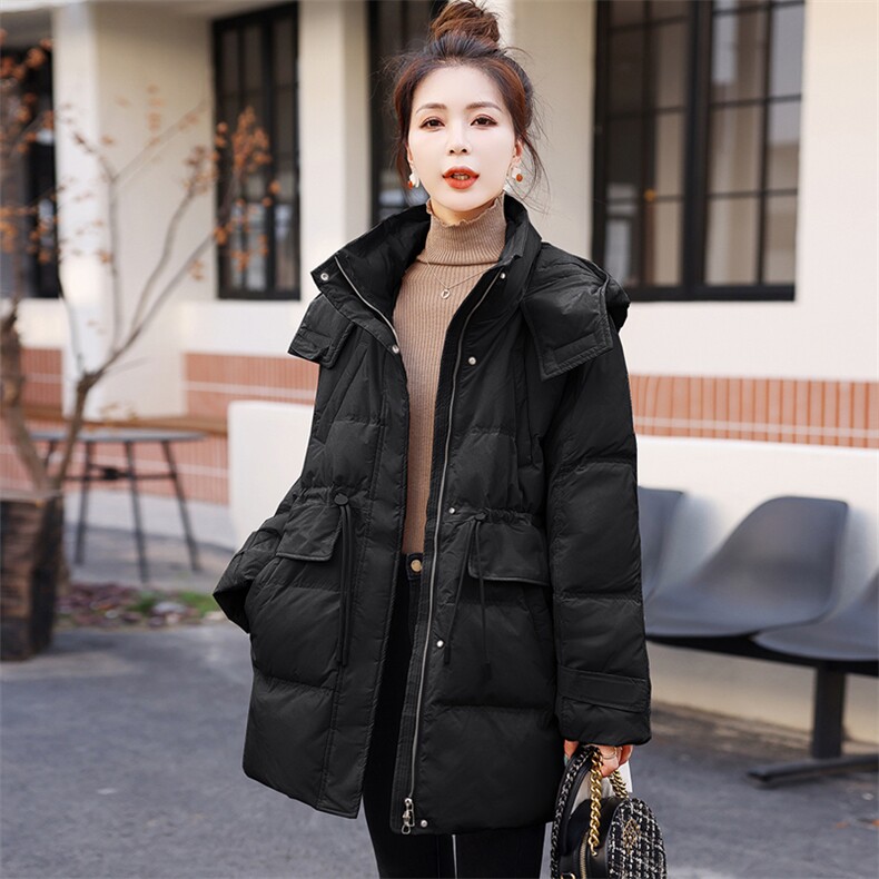 2026冬新款派克服女工装中长款羽绒服女冬季白鸭绒加厚外套,女装羽绒服,欣美人