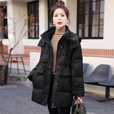 2026冬新款派克服女工装中长款羽绒服女冬季白鸭绒加厚外套，女装羽绒服，欣美人