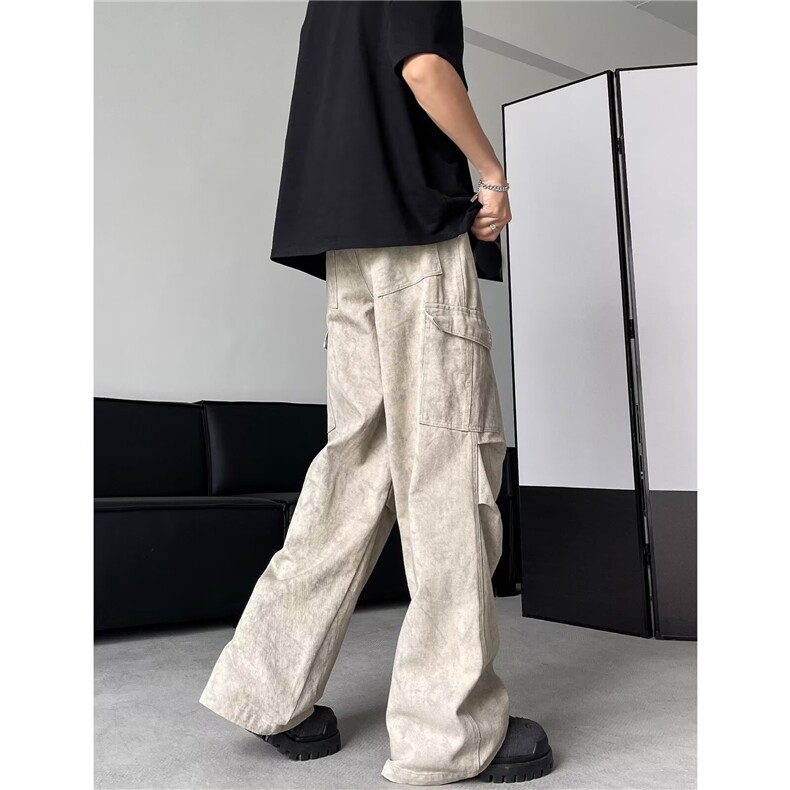 秋季新款vibe风裤子潮牌休闲直筒工装裤-XZ082,男装工装外套,星座1002-2