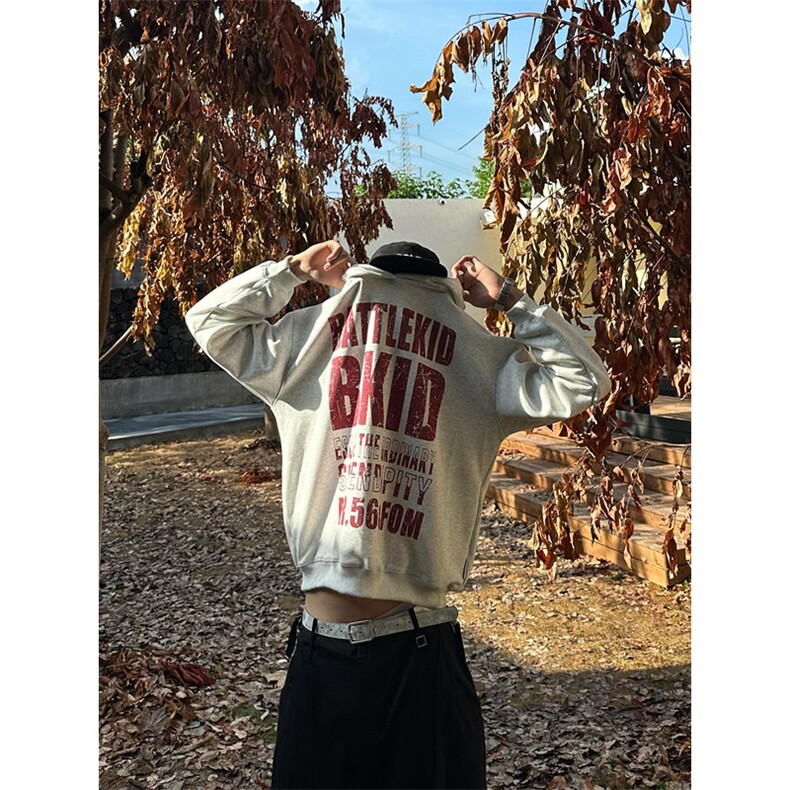 秋冬季潮流字母印花卫衣男连帽时尚舒适上衣字母套头长袖WY8049,男装卫衣,星座1116A（原606A-3）
