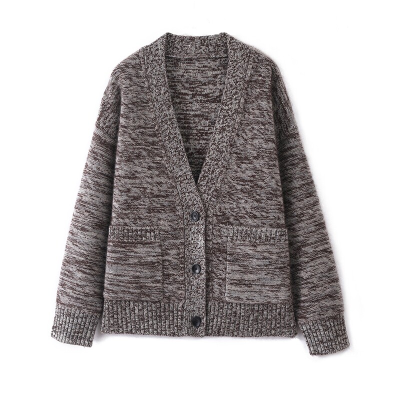 2025年秋季新款百搭女士长袖带兜V领乌镇花纱开衫，女装羊绒衫，仙姿羊绒