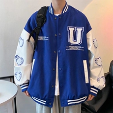 春季潮牌宽松休闲情侣外套新款美式街头棒球服夹克男W3040-P68，男装夹克，星座512-2
