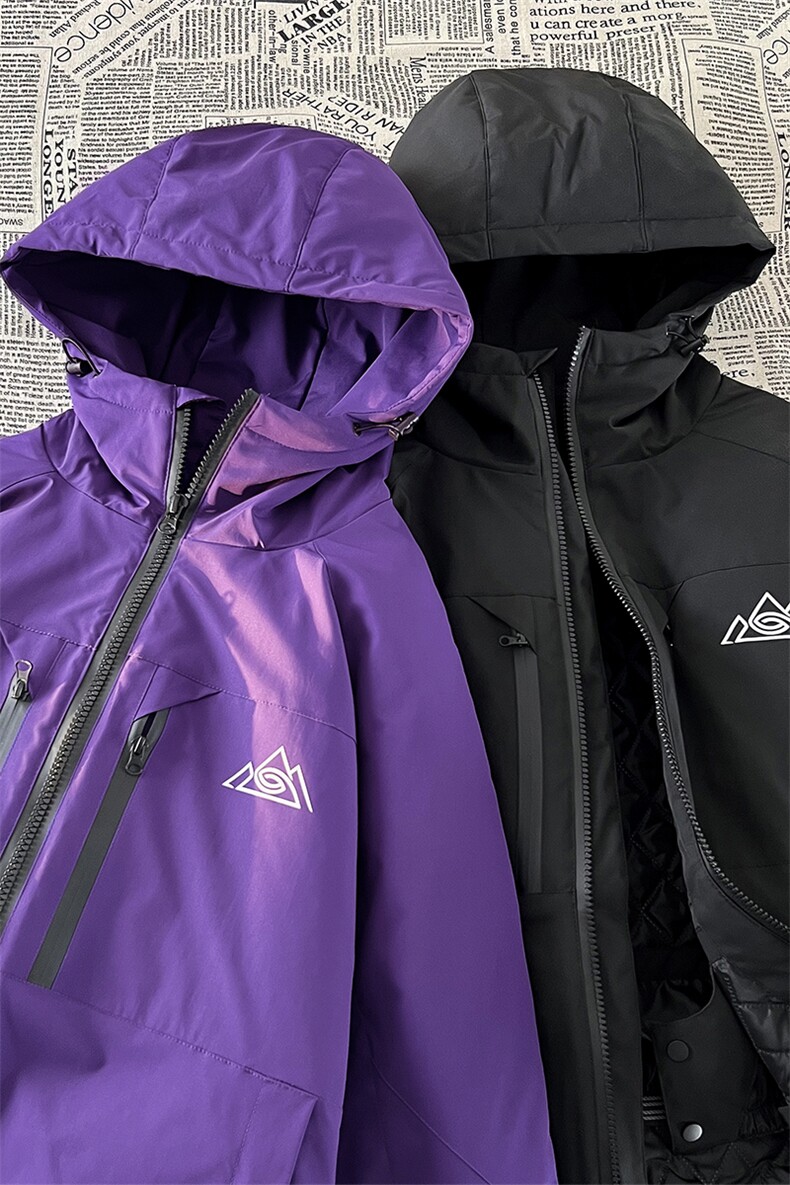 24冬户外单板双板防水防风滑雪服男士加棉加厚保暖外套M77-P160,男装棉衣,电商A001
