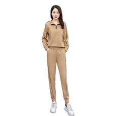 加绒加厚休闲运动服套装2025年秋冬新款女装高级感两件套卫衣套装，女装套装/套裙，梦依杭
