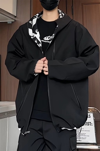 JK177/P70秋装个性印花两面服夹克男学生休闲潮外套上衣两面穿图片