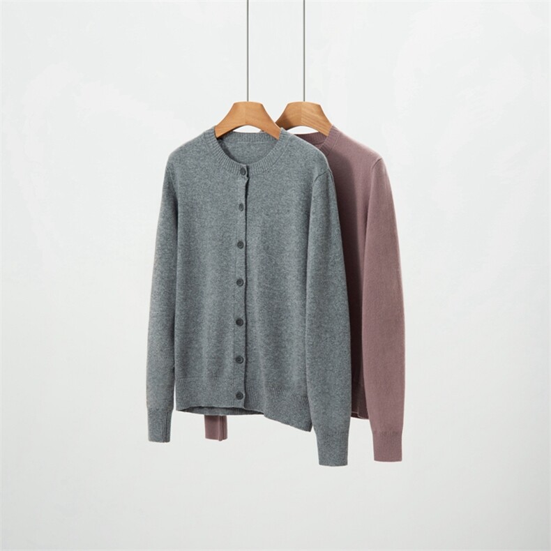 2025年秋季时尚百搭通勤简约休闲开衫，女装羊绒衫，绒歆坊