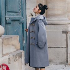 大货已出2020冬季新款牛角扣毛呢外套8605-7092（），女装毛呢外套，浙宝225