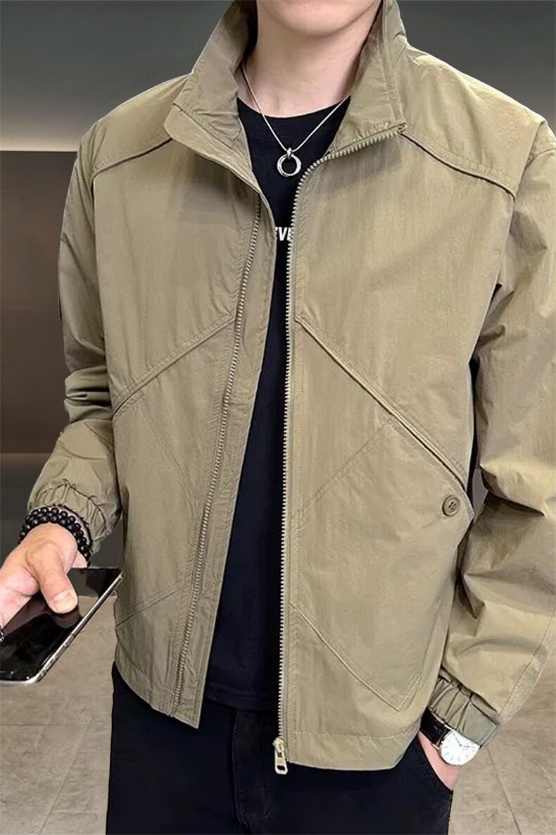 新款开衫立领纯色夹克外套男,男装夹克,星座1206（原A206）