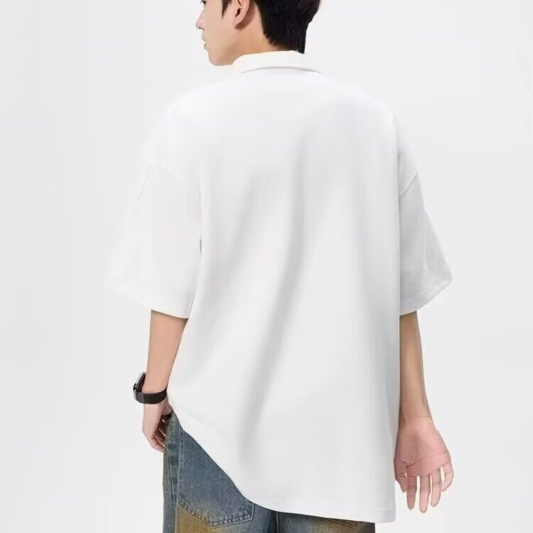 美式复古设计感夏季新款半拉链POLO衫宽松休闲百搭XA879-P37,男装Polo衫,星座208-5