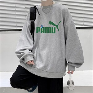 华夫格卫衣圆领卫衣男大码长袖t恤男外套 HW76227-P30加绒款-P40图片