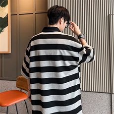 美式条纹Polo衫男夏季新款休闲百搭翻领T恤H303P32，男装Polo衫，星座1116-2