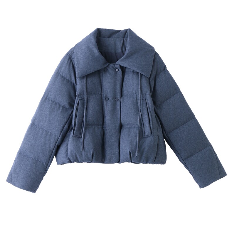 2025冬装新款简约时尚休闲翻领羽绒服,女装羽绒服,沁沁公主