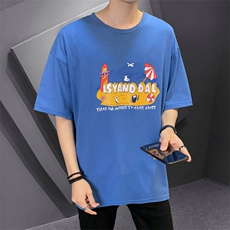 短袖T恤男2021新款夏季时尚印花纯棉体恤衣服DS741TP30，男装T恤，电商A102