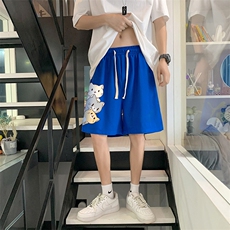HD74164-P22华夫格短裤男大码宽松五分裤男直筒中裤，男装休闲裤，电商A040