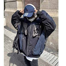 潮牌秋春秋美式复古飞行夹克休闲贴标设计棒球服工装外套男潮，男装夹克，星座506A