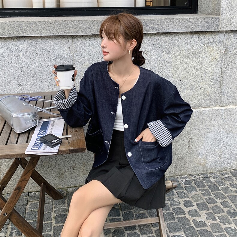 现货两面穿短外套宽松休闲气质2C206-L15-P135-K188,女装短外套,2C206